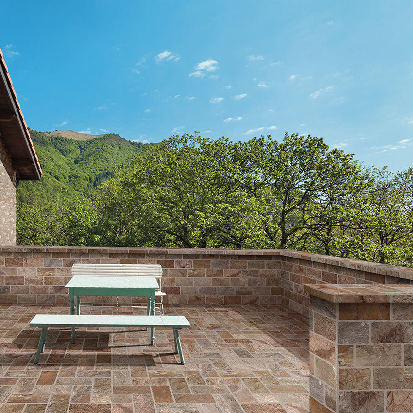 SPACE-GRES PORCELLANATO-EFFETTO ESTERNO-COLORE ROSSO-CAMPIONE GRATUITO