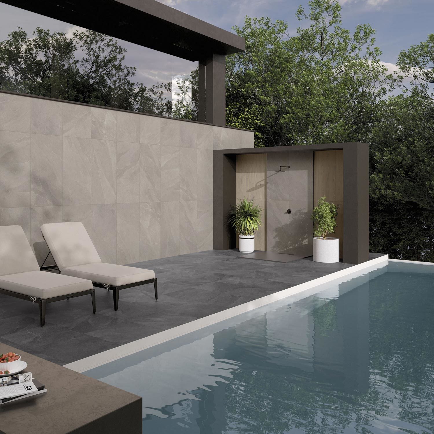 STONERA-GRES PORCELLANATO-OUTDOOR-20MM-EFFETTO PIETRA-60X60-COLORE NERO