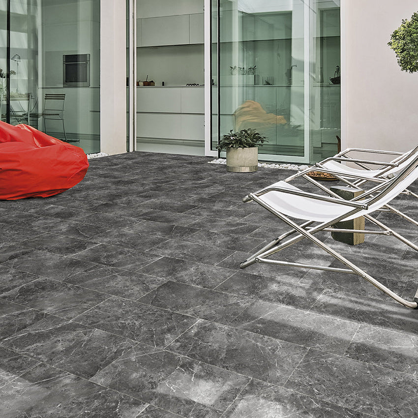 PRIME-GRES PORCELLANATO-EFFETTO ESTERNO-COLORE NERO-CAMPIONE GRATUITO