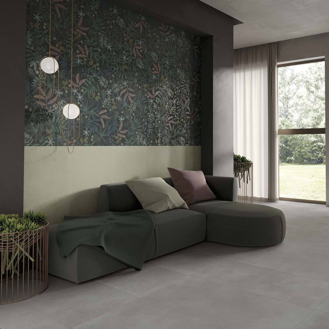 BOSTON-GRES PORCELLANATO-EFFETTO CEMENTO-81X81-COLORE VERDE