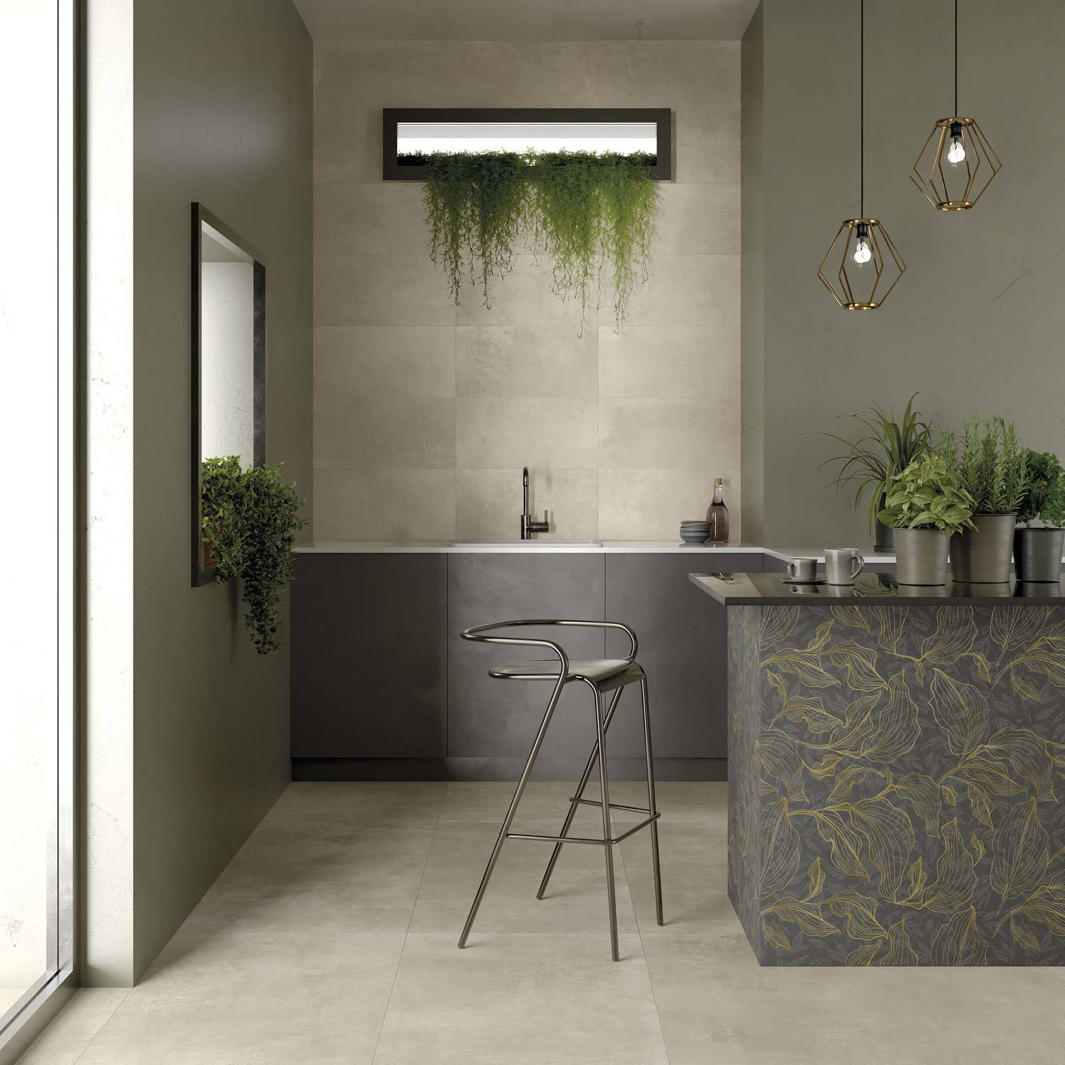 BOSTON-GRES PORCELLANATO-EFFETTO CEMENTO-81X81-COLORE BEIGE