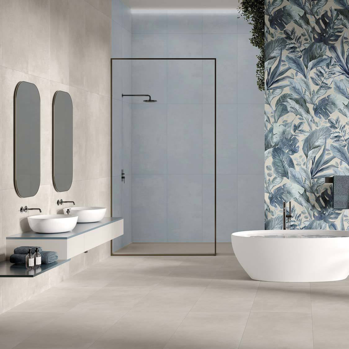 BOSTON-GRES PORCELLANATO-EFFETTO CEMENTO-81X81-COLORE BLU