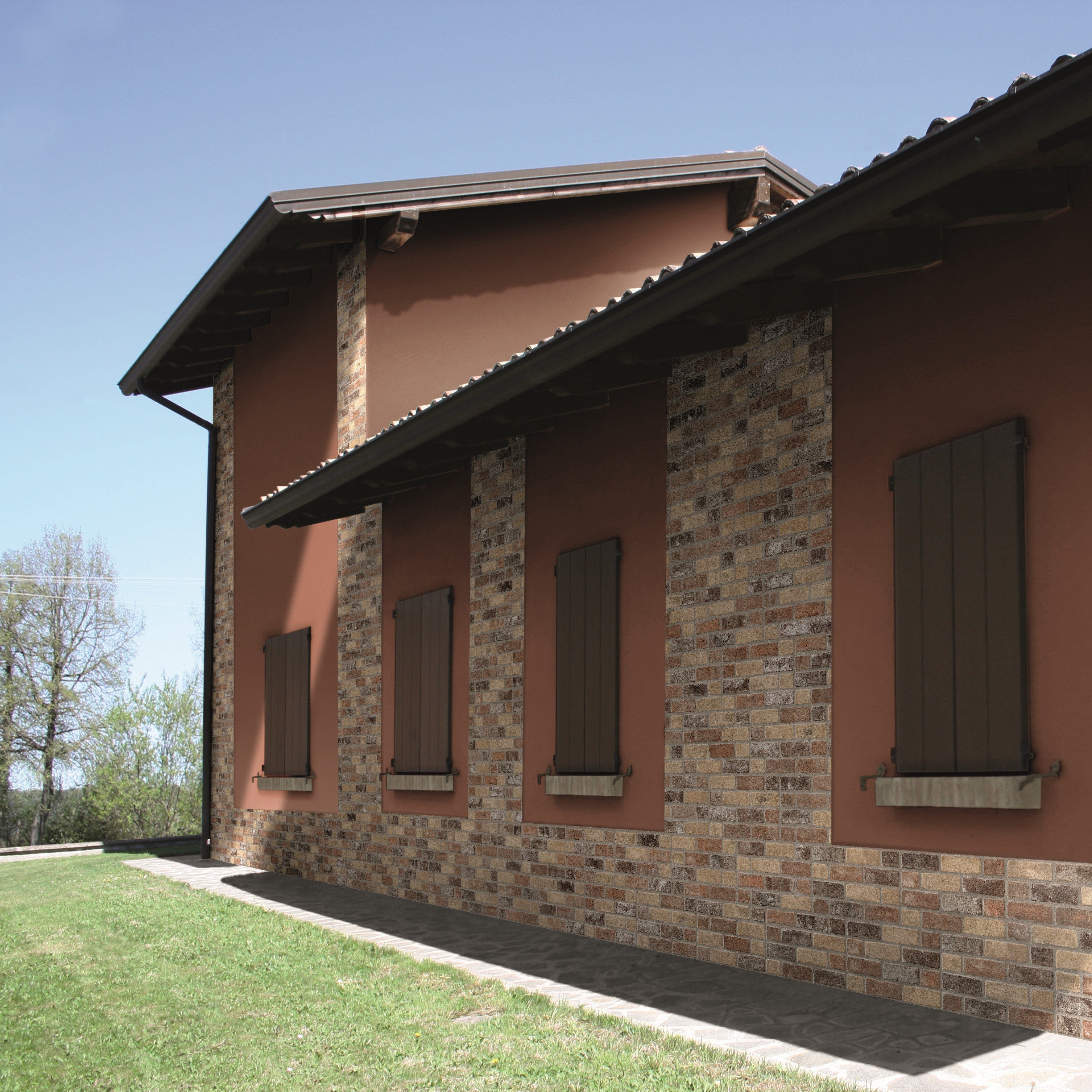 TERRA ROCK-GRES PORCELLANATO-EFFETTO MURETTO-COLORE NATURALE-CAMPIONE GRATUITO