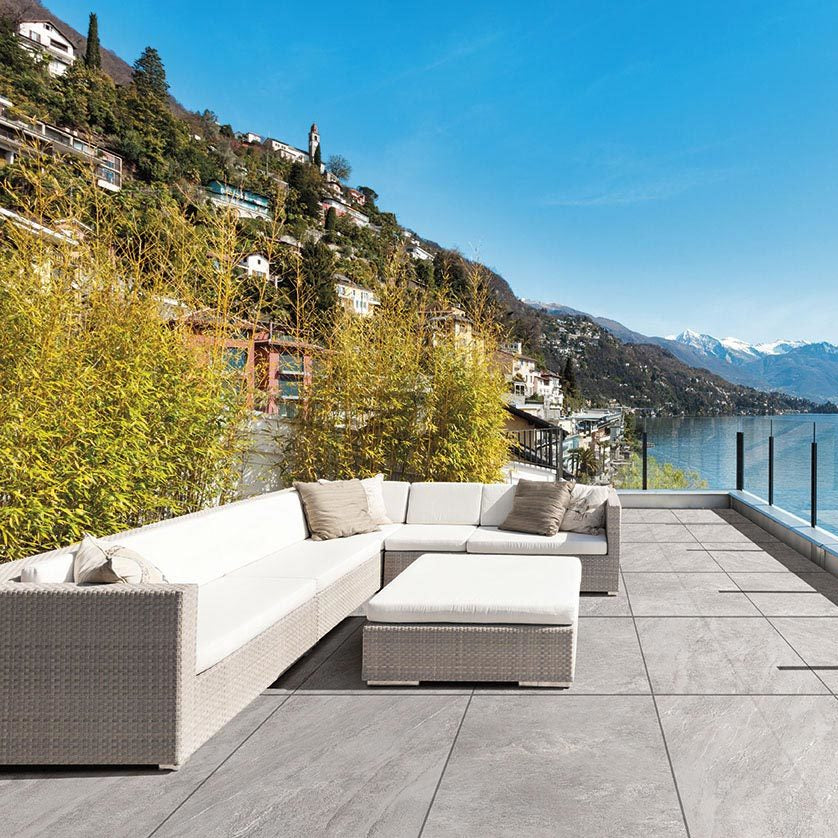 WAVE-GRES PORCELLANATO-OUTDOOR-20MM-EFFETTO PIETRA-60X120-COLORE GRIGIO