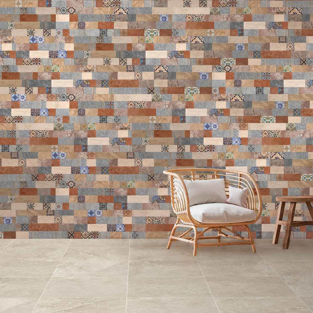 COSMOS-GRES PORCELLANATO-EFFETTO MURETTO-COLORE COMBOMIX-CAMPIONE GRATUITO