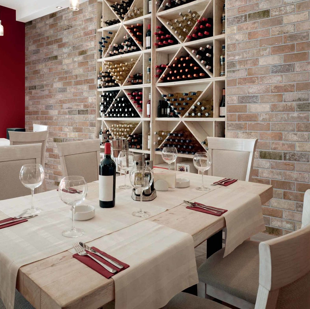 BERLINO-GRES PORCELLANATO-EFFETTO MURETTO-COLORE BEIGE-CAMIONE GRATUITO