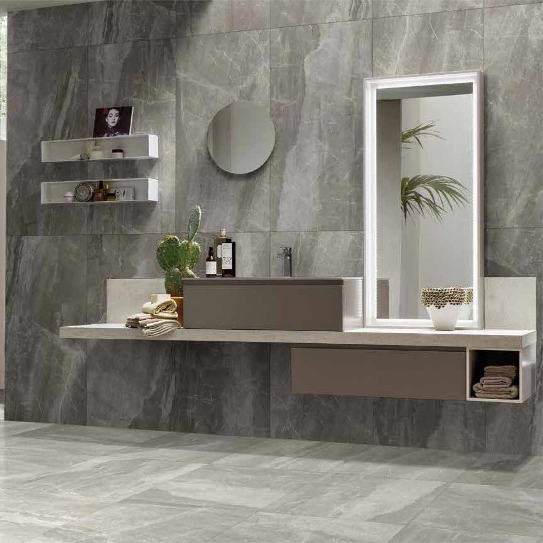 LUXE-GRES PORCELLANATO-EFFETTO MARMO-LAPPATO-COLORE GRIGIO-CAMPIONE GRATUITO