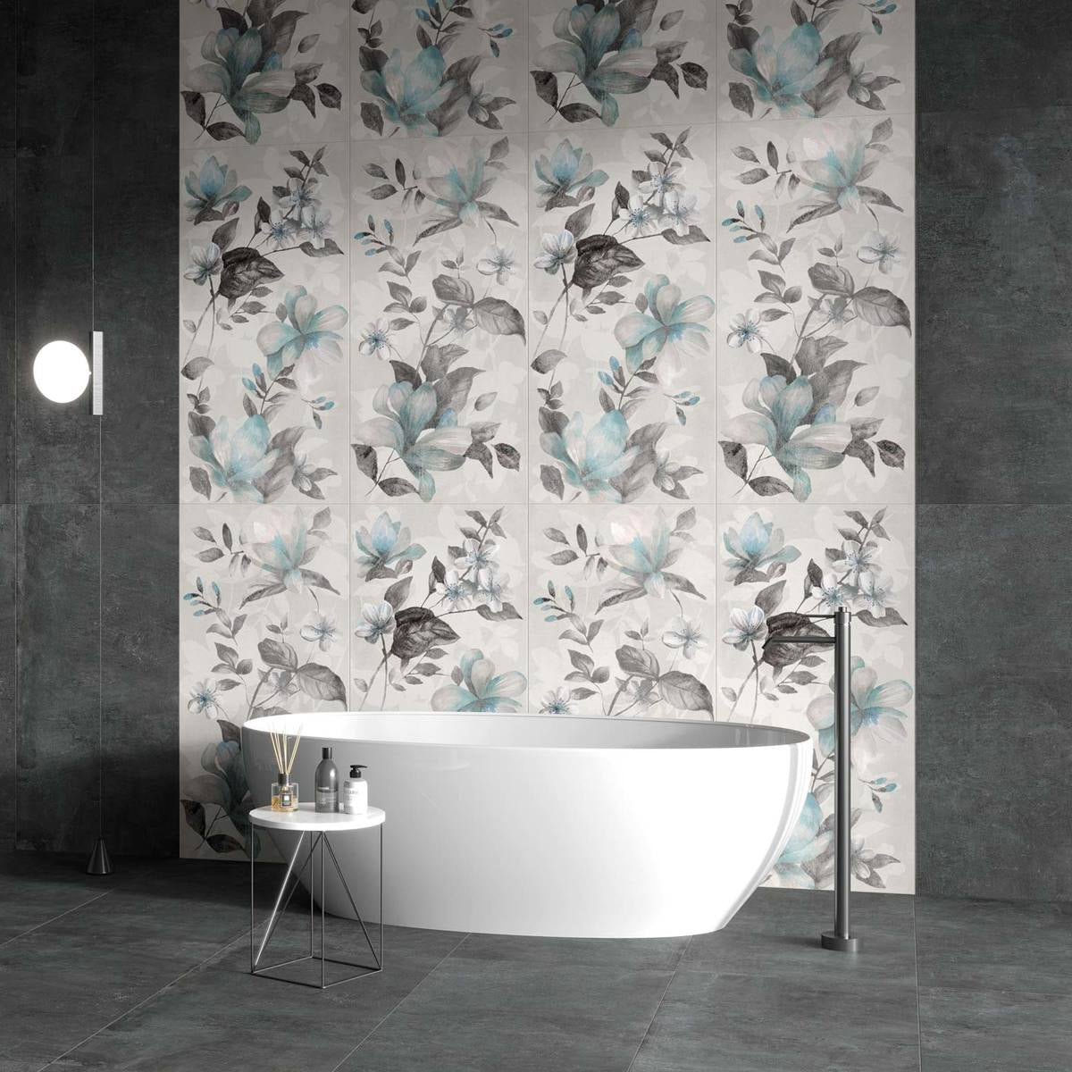 MURALE-GRES PORCELLANATO-EFFETTO CARTA DA PARATI-COLORE GRIGIO-CAMPIONE GRATUITO