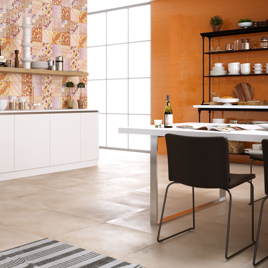 ARANCIO-GRES PORCELLANATO-EFFETTO RIVESTIMENTO-25X75-COLORE ARANCIONE