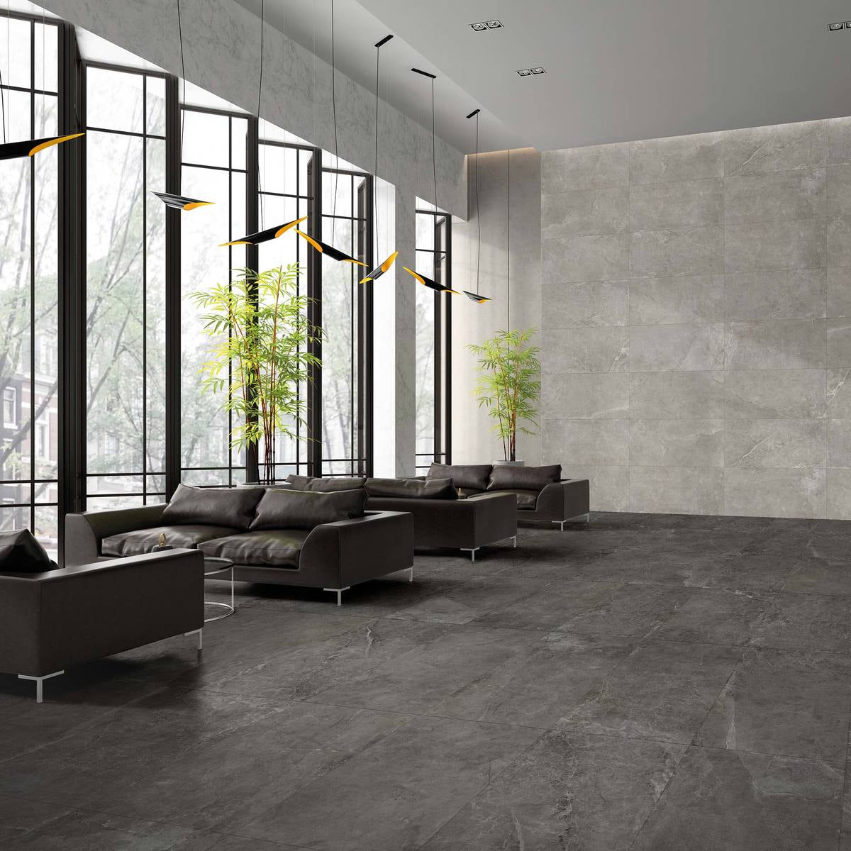 MISTERIOSA-GRES PORCELLANATO-EFFETTO PIETRA-60X60-COLORE NERO